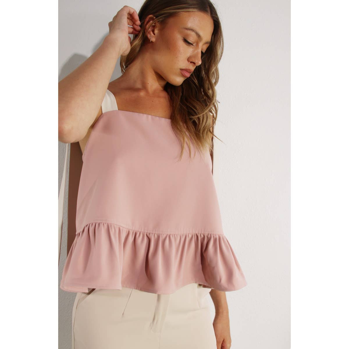 Ruffle Crop Top - Tie Design