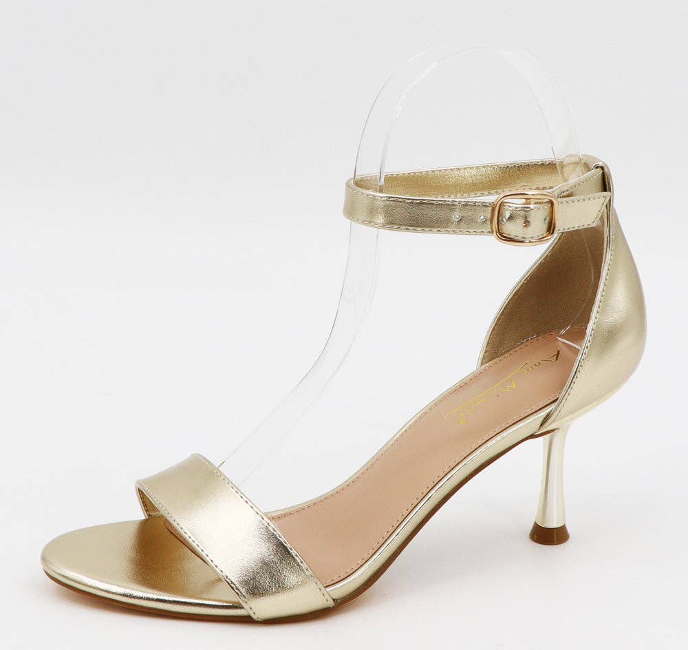Anne Michelle JOY-21 Women Low Heel Ankle Strap Prom Sandals