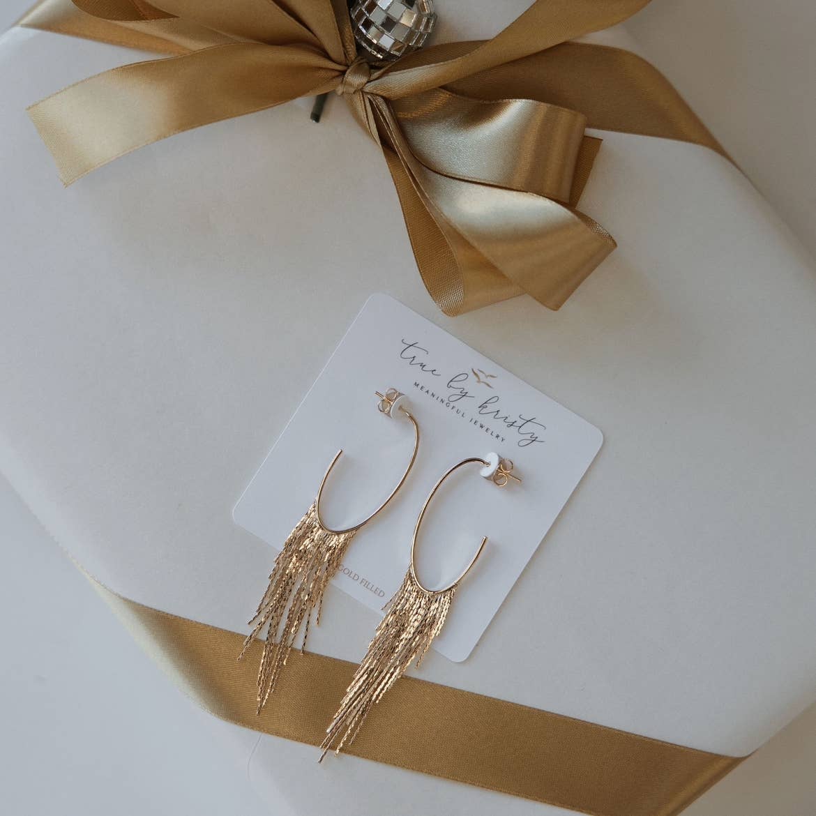 Cascading Fringe Hoops Earrings Gold Filled