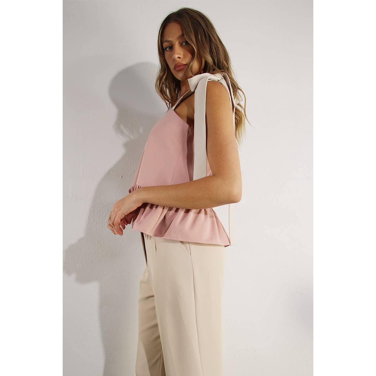 Ruffle Crop Top - Tie Design