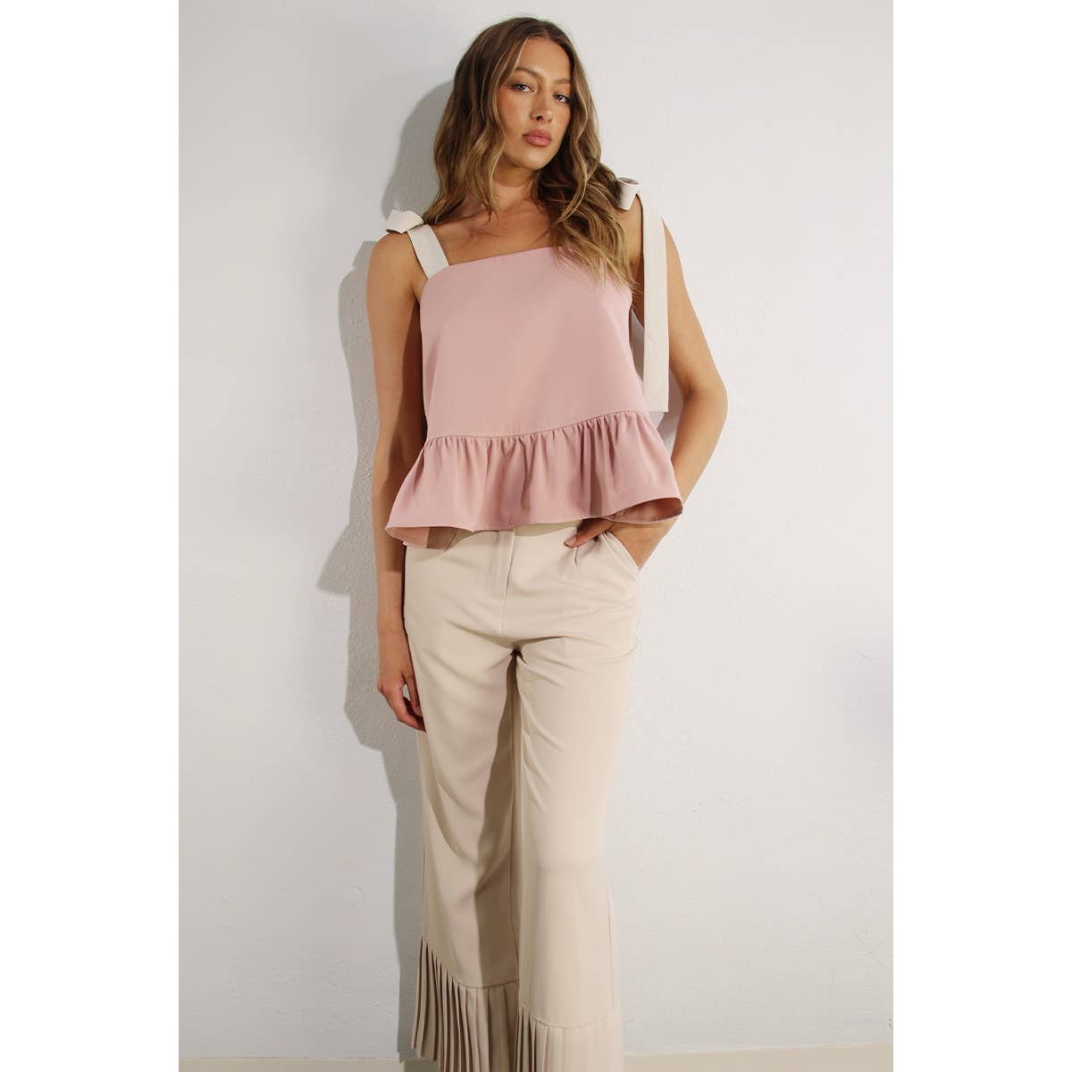 Ruffle Crop Top - Tie Design