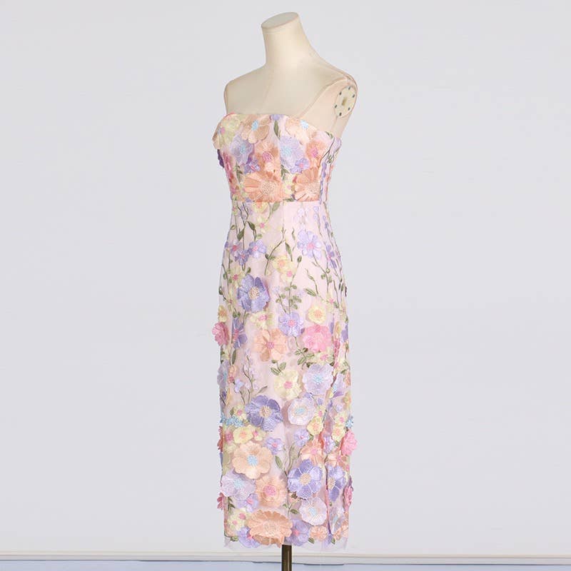 Stella Floral Embroidered Midi Dress
