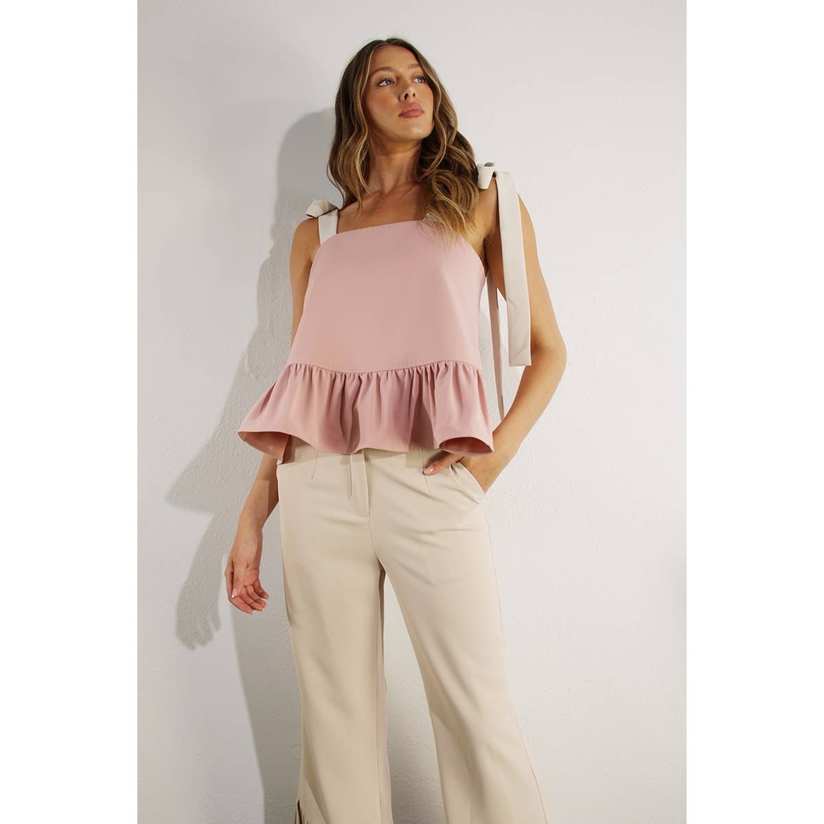Ruffle Crop Top - Tie Design