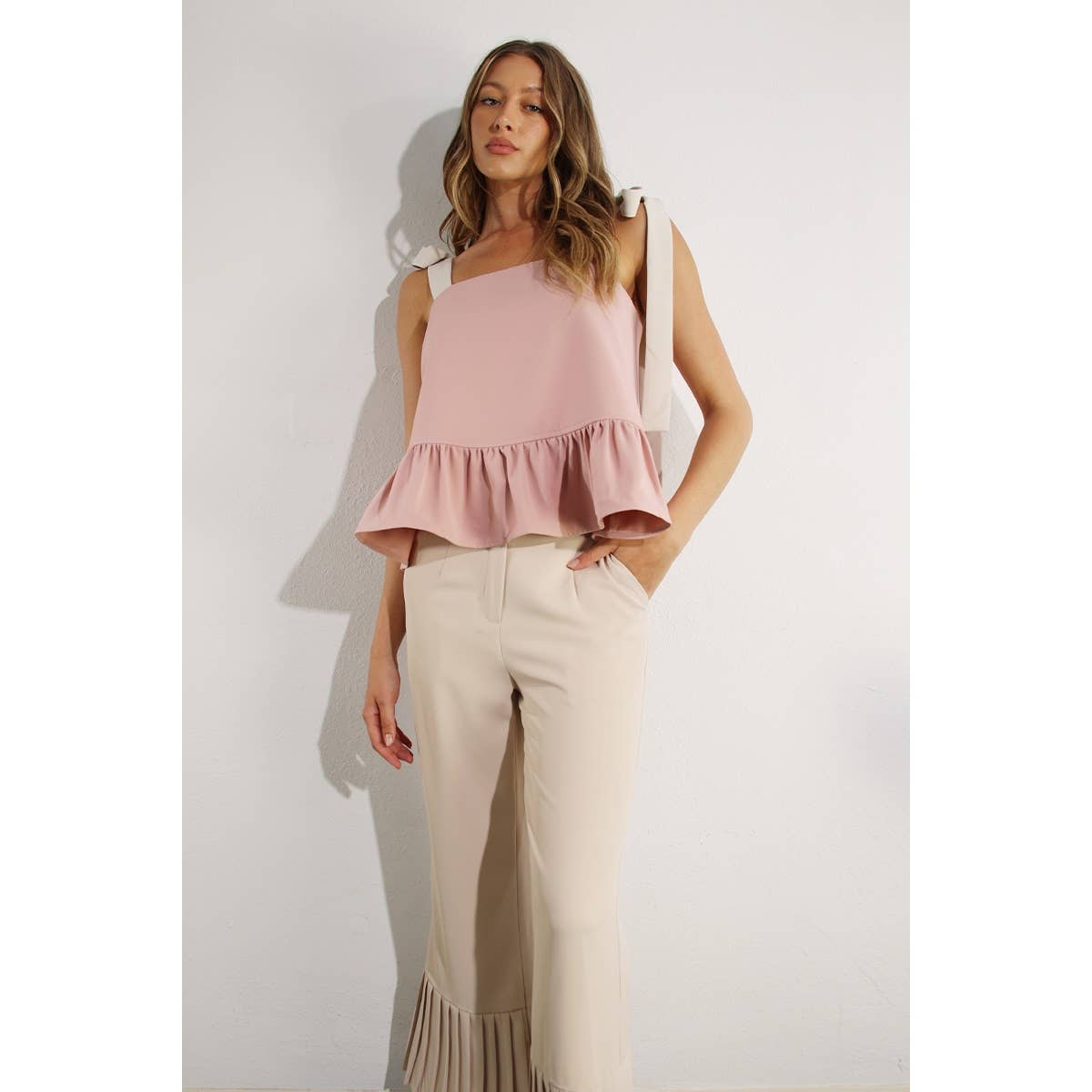 Ruffle Crop Top - Tie Design