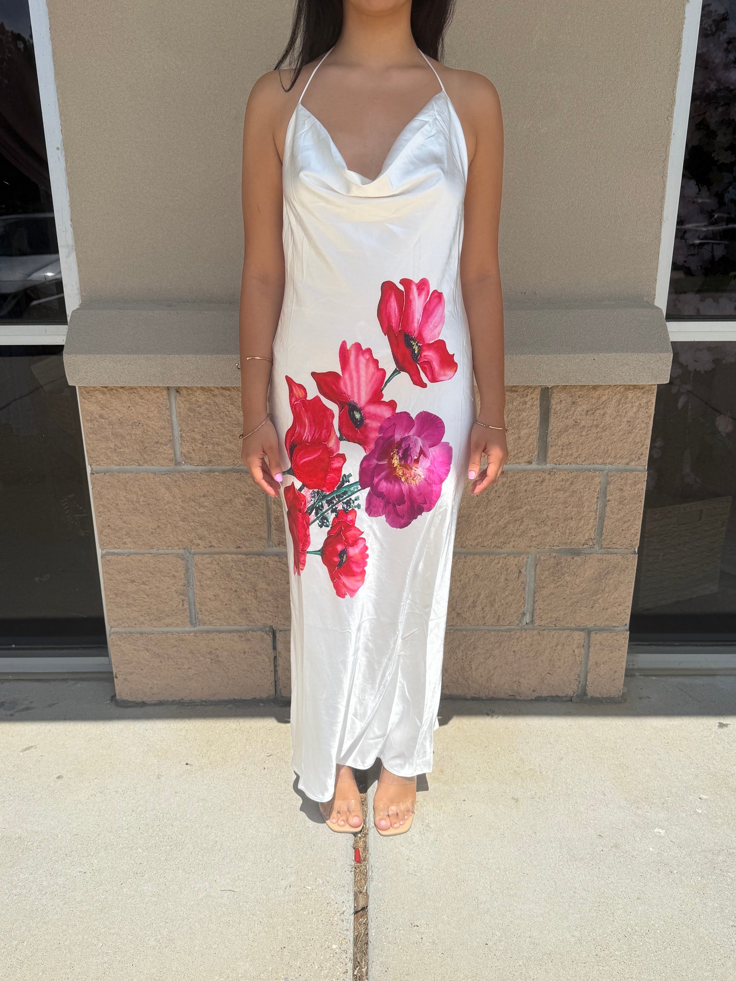 Camila red flower dress