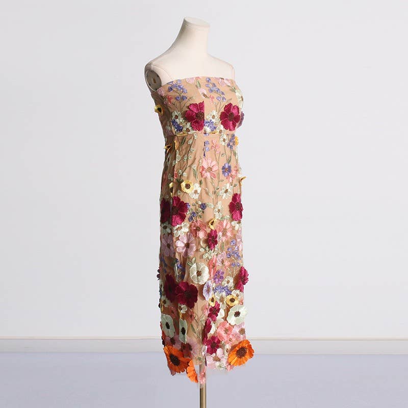 Stella Floral Embroidered Midi Dress