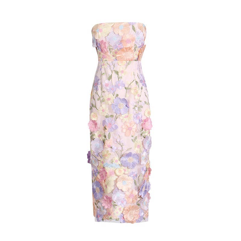 Stella Floral Embroidered Midi Dress