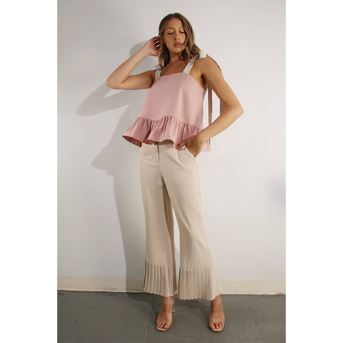 Ruffle Crop Top - Tie Design