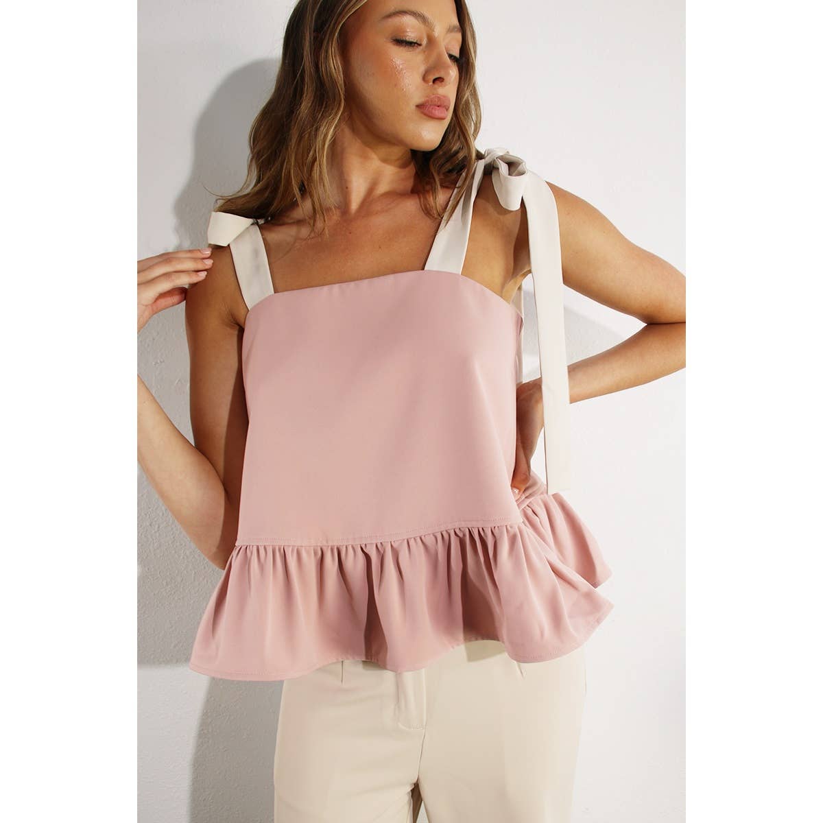 Ruffle Crop Top - Tie Design