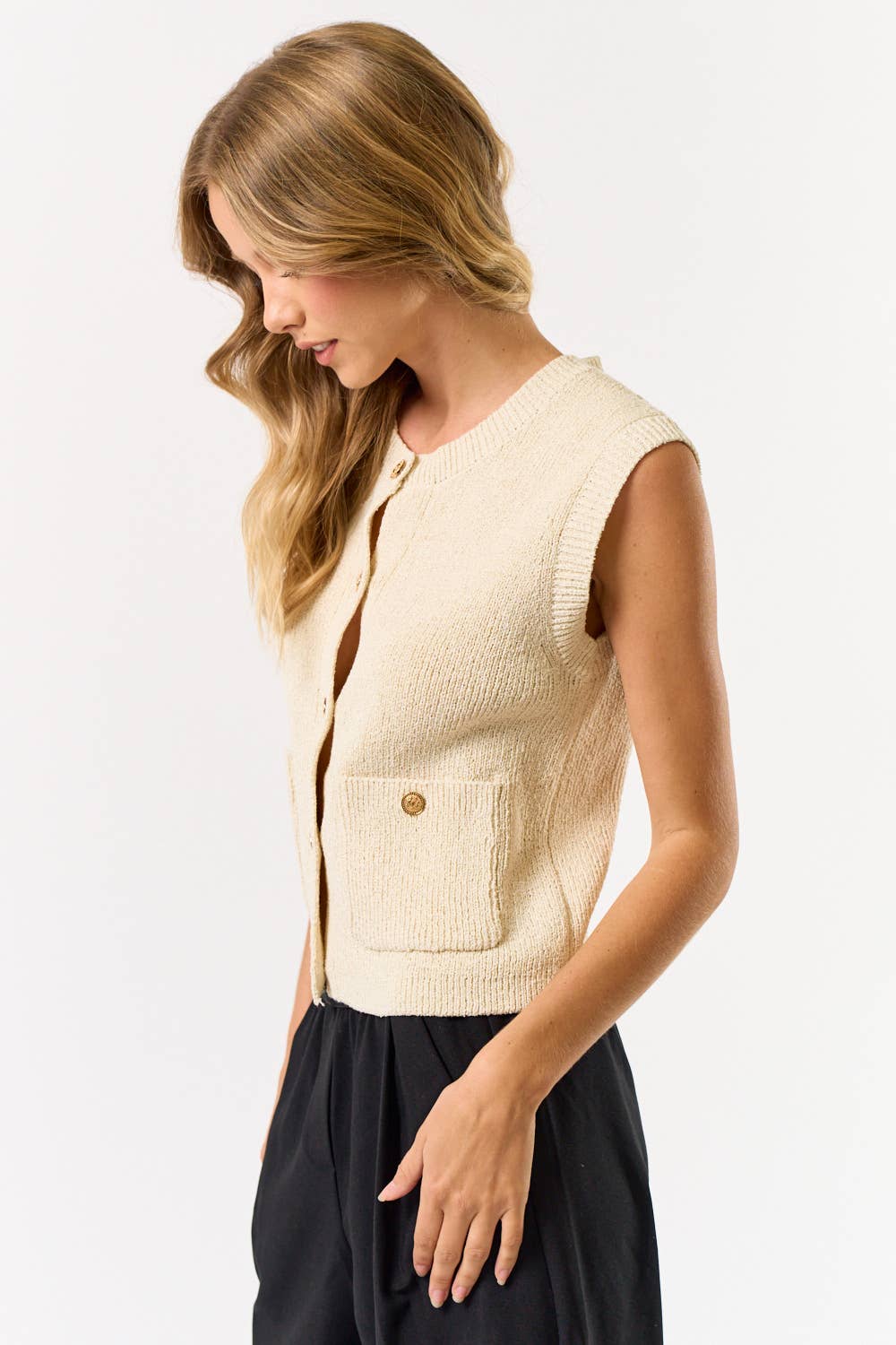 Cameron Gold button vest