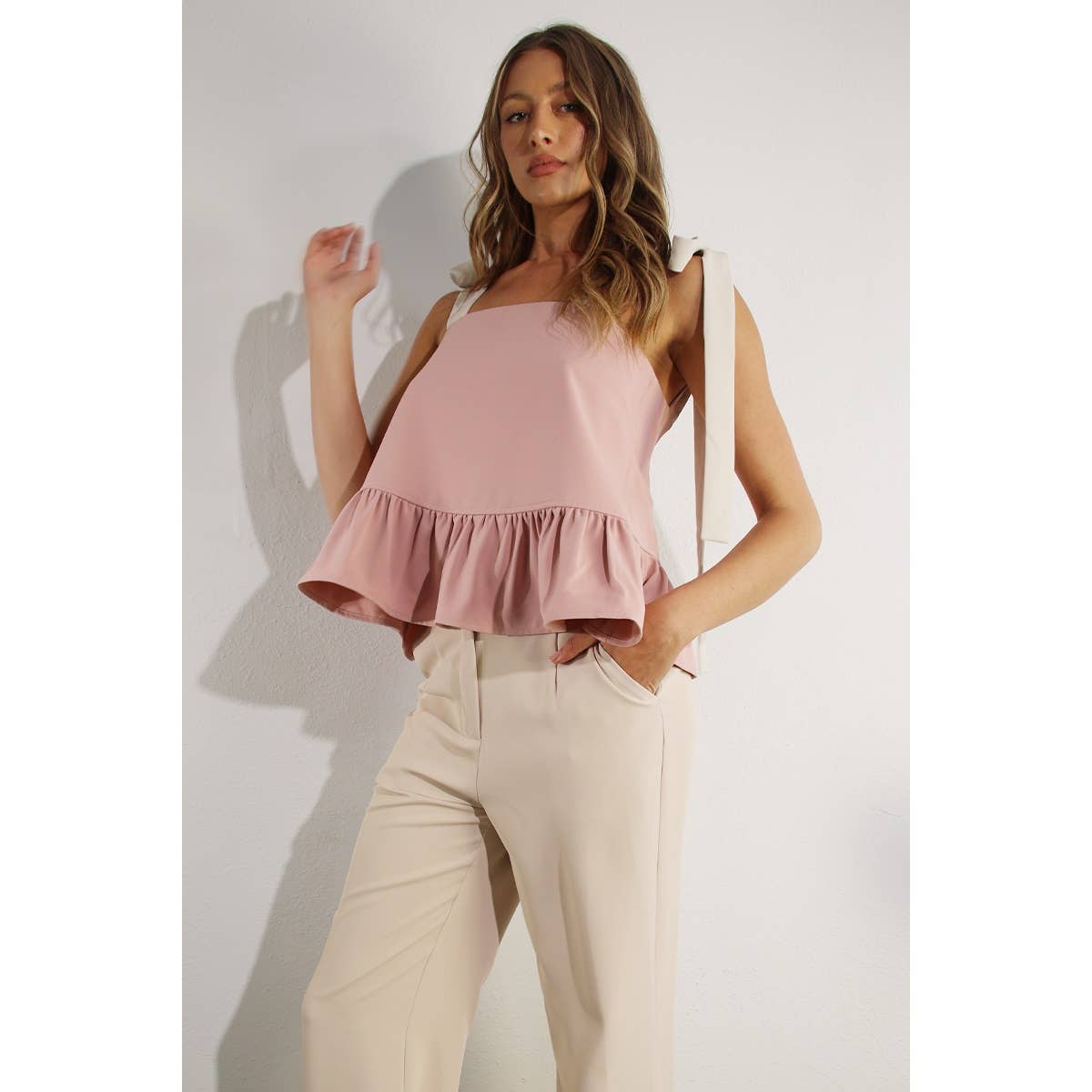 Ruffle Crop Top - Tie Design