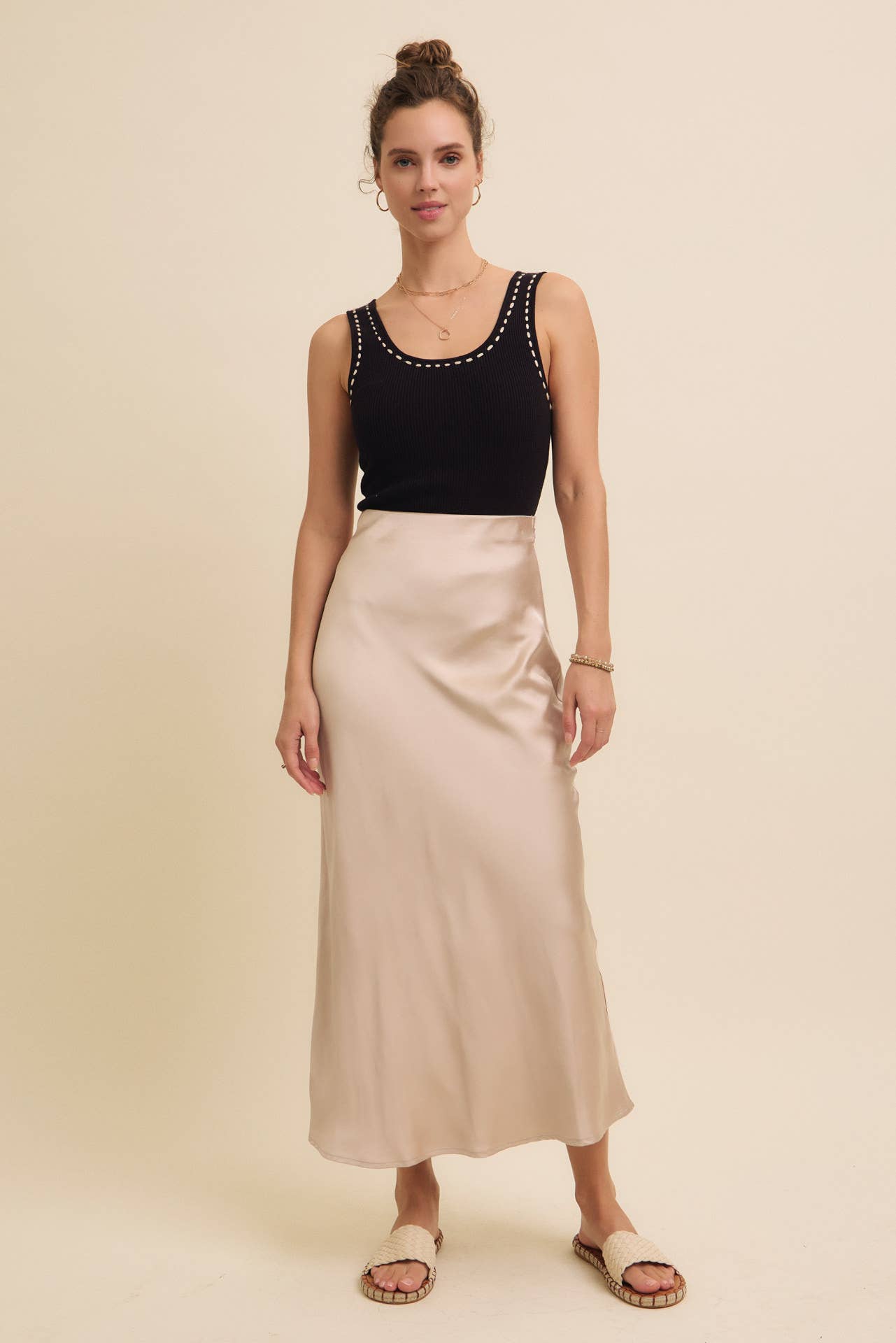 Victoria satin skirt