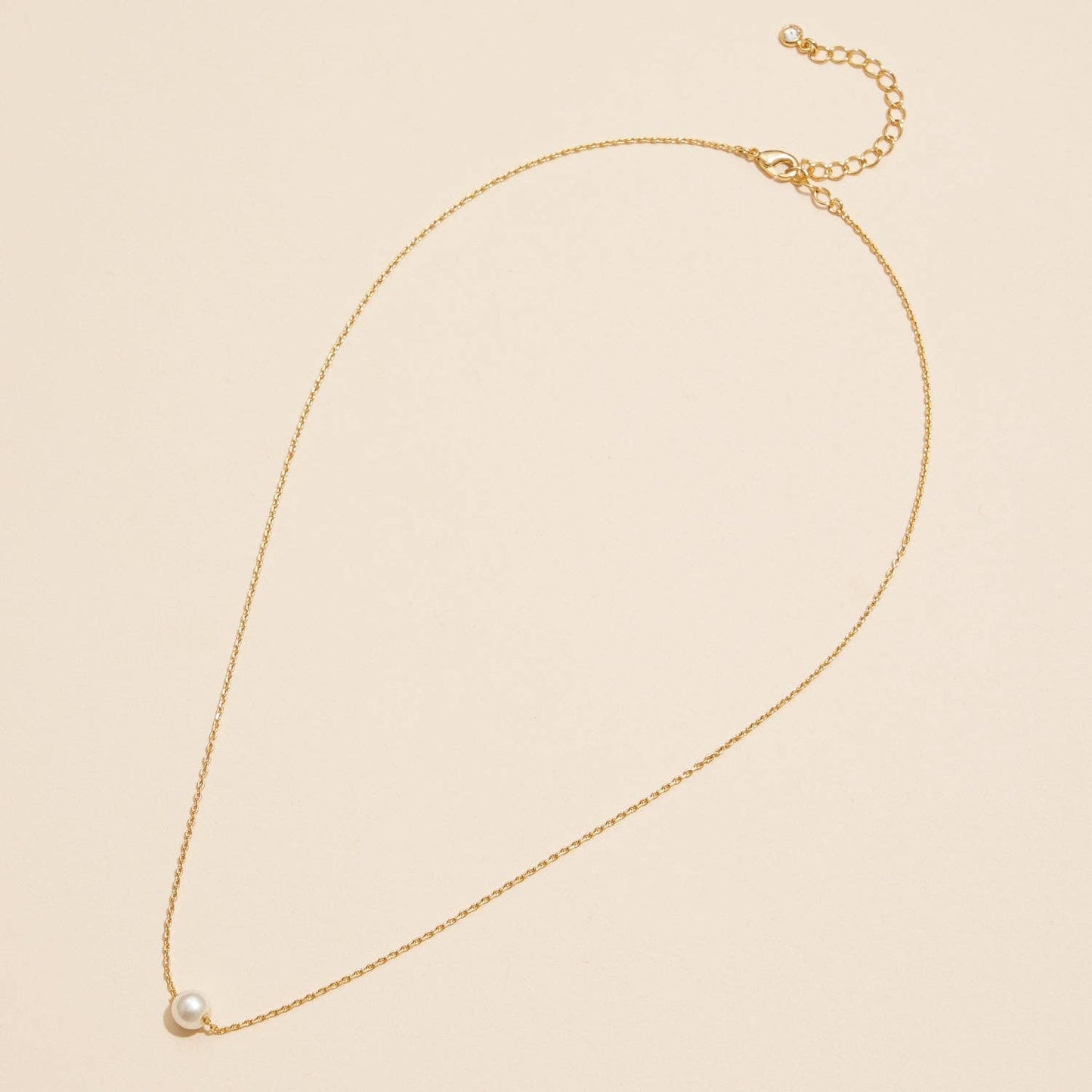 6mm Classic Pearl Charm 18K Gold Dip Necklace