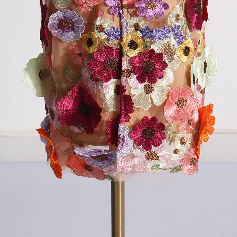 Stella Floral Embroidered Midi Dress