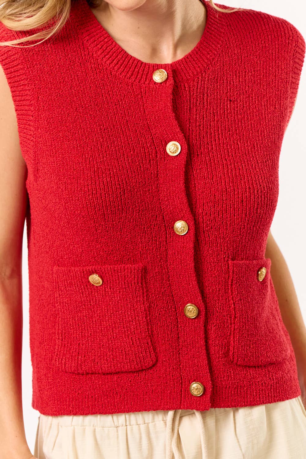 Cameron Gold button vest