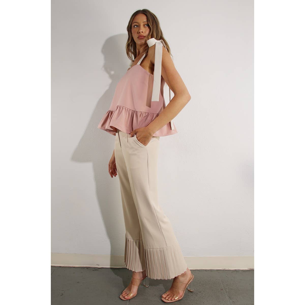 Ruffle Crop Top - Tie Design