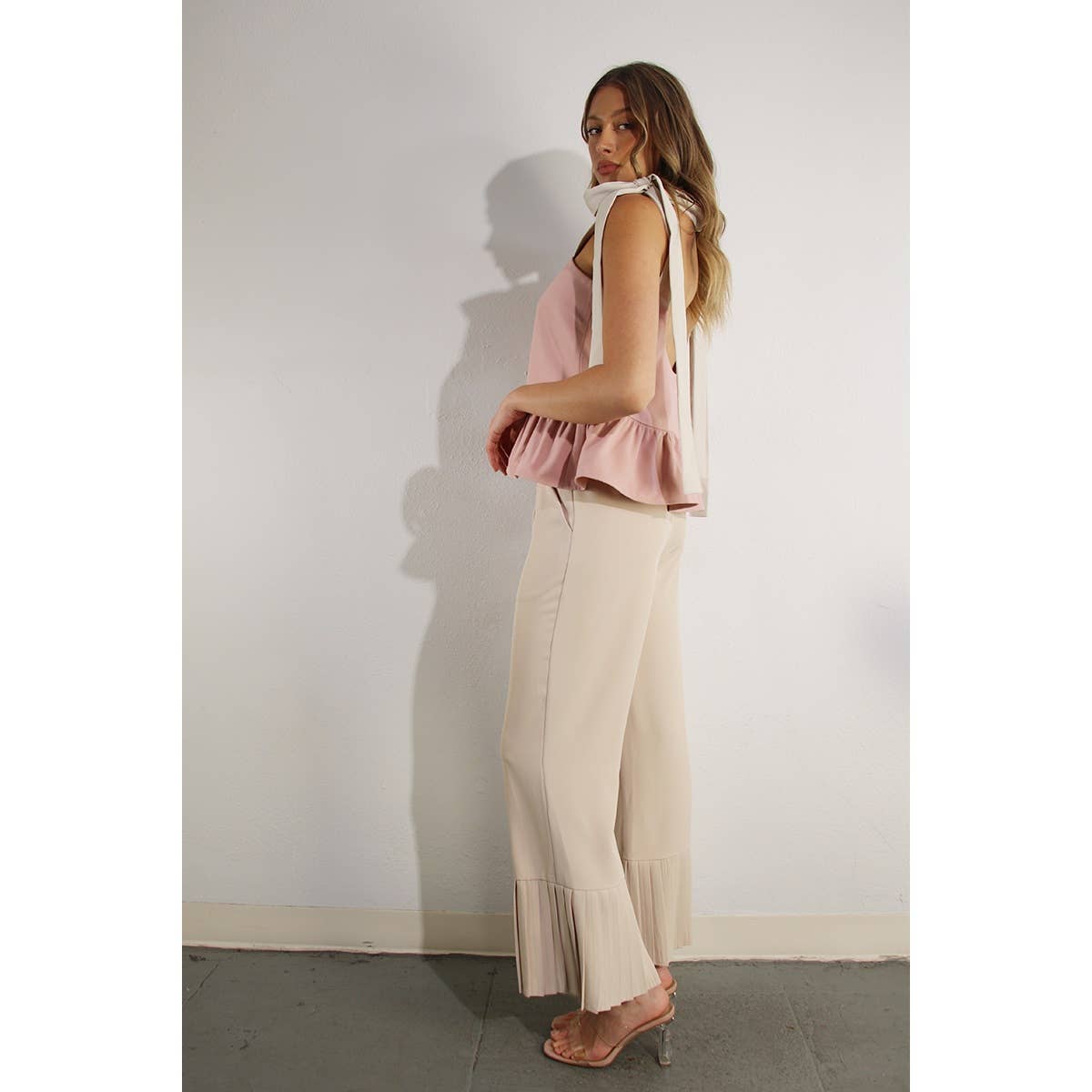 Ruffle Crop Top - Tie Design