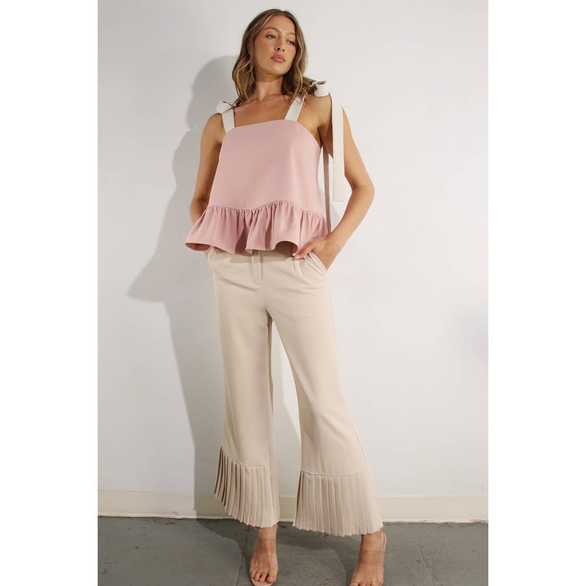 Ruffle Crop Top - Tie Design