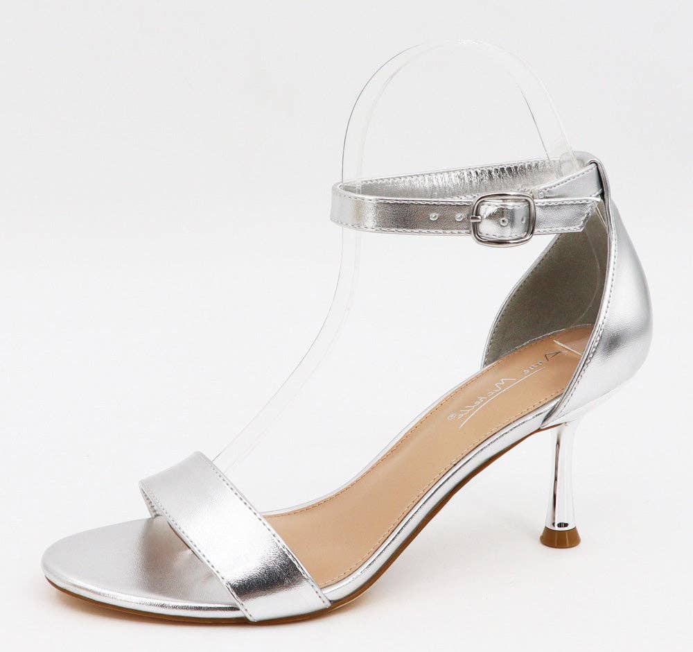 Anne Michelle JOY-21 Women Low Heel Ankle Strap Prom Sandals