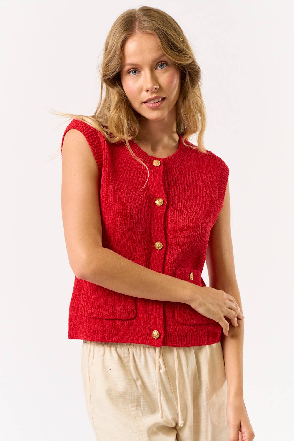 Cameron Gold button vest