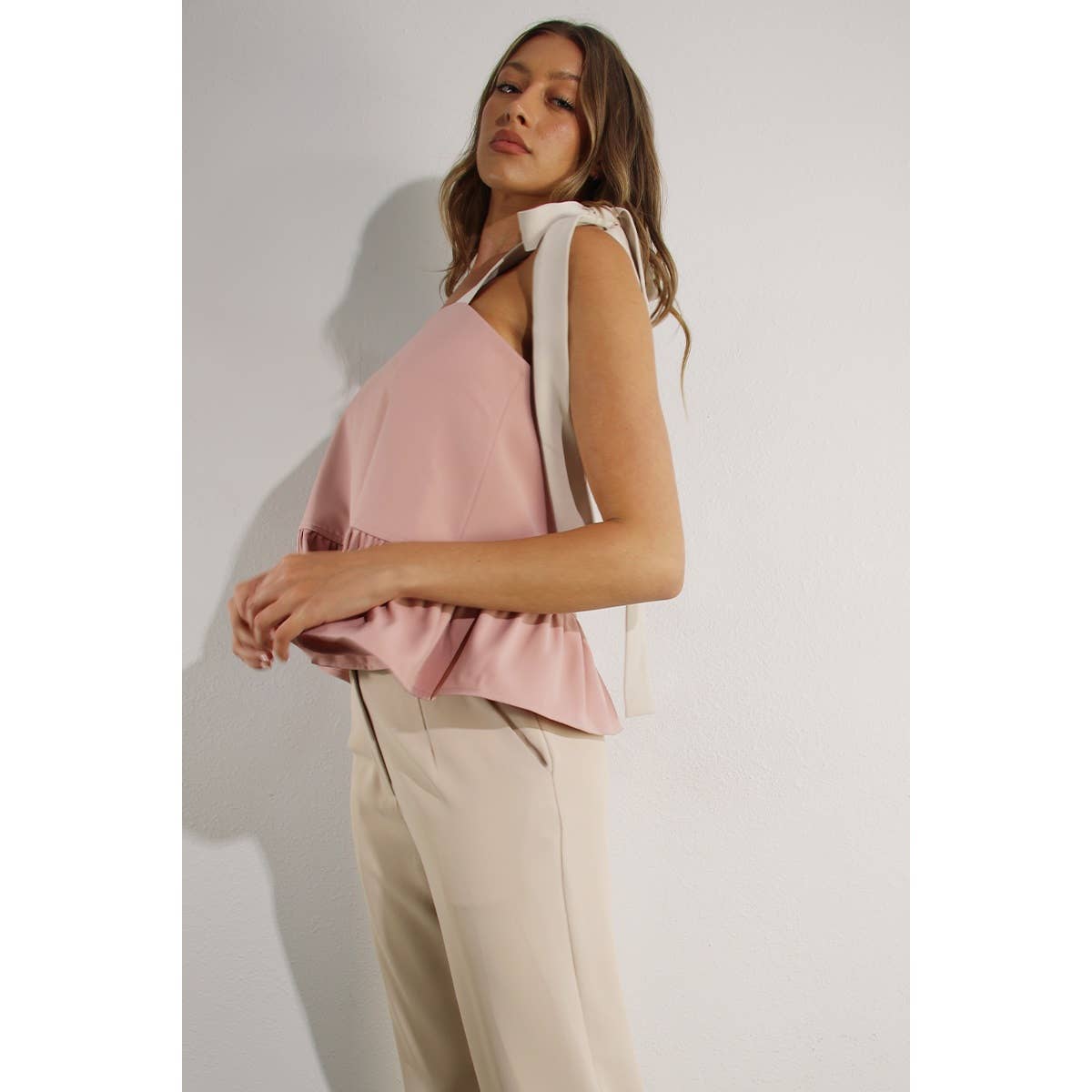 Ruffle Crop Top - Tie Design