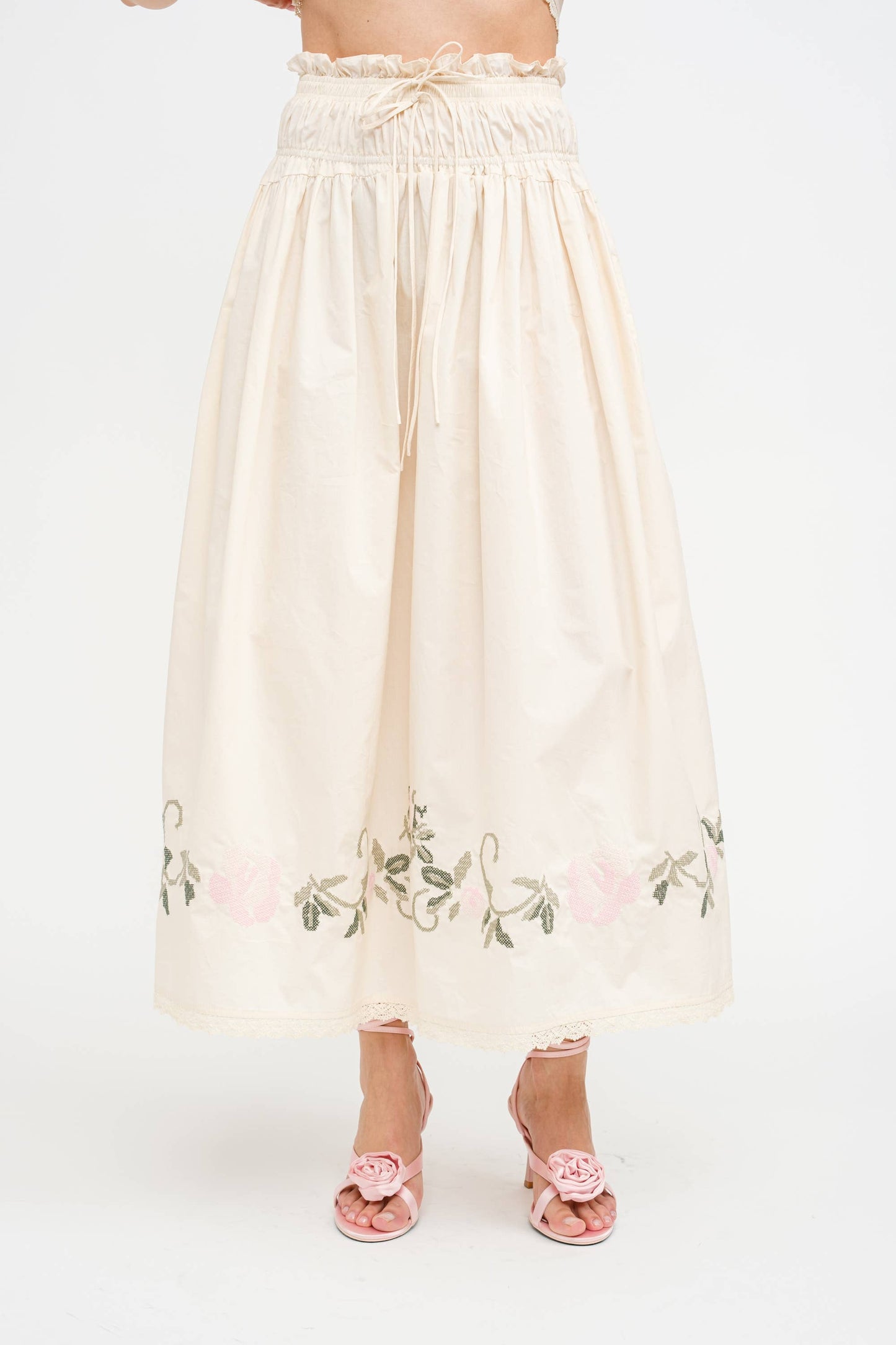 SIVAN CREAM SKIRT