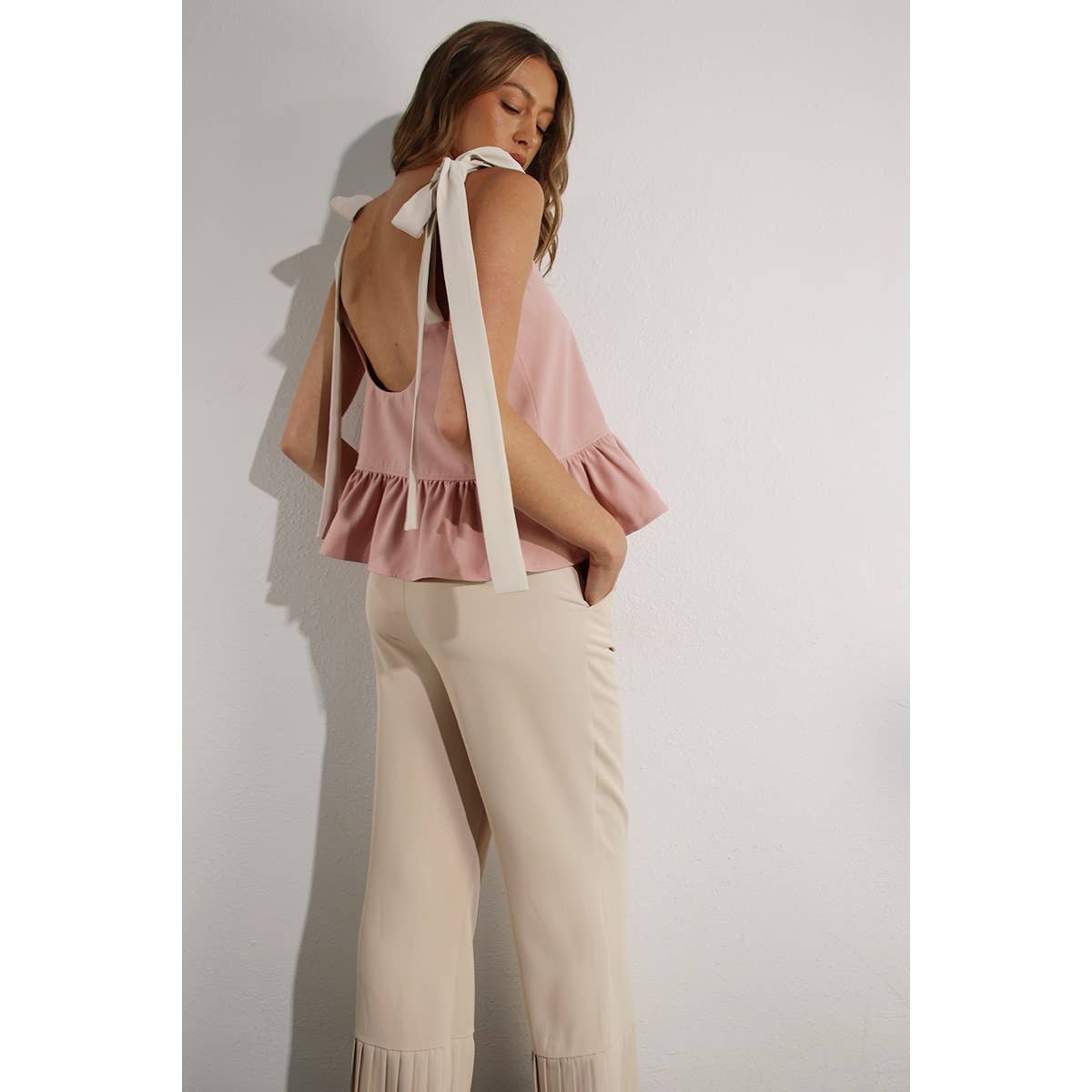 Ruffle Crop Top - Tie Design