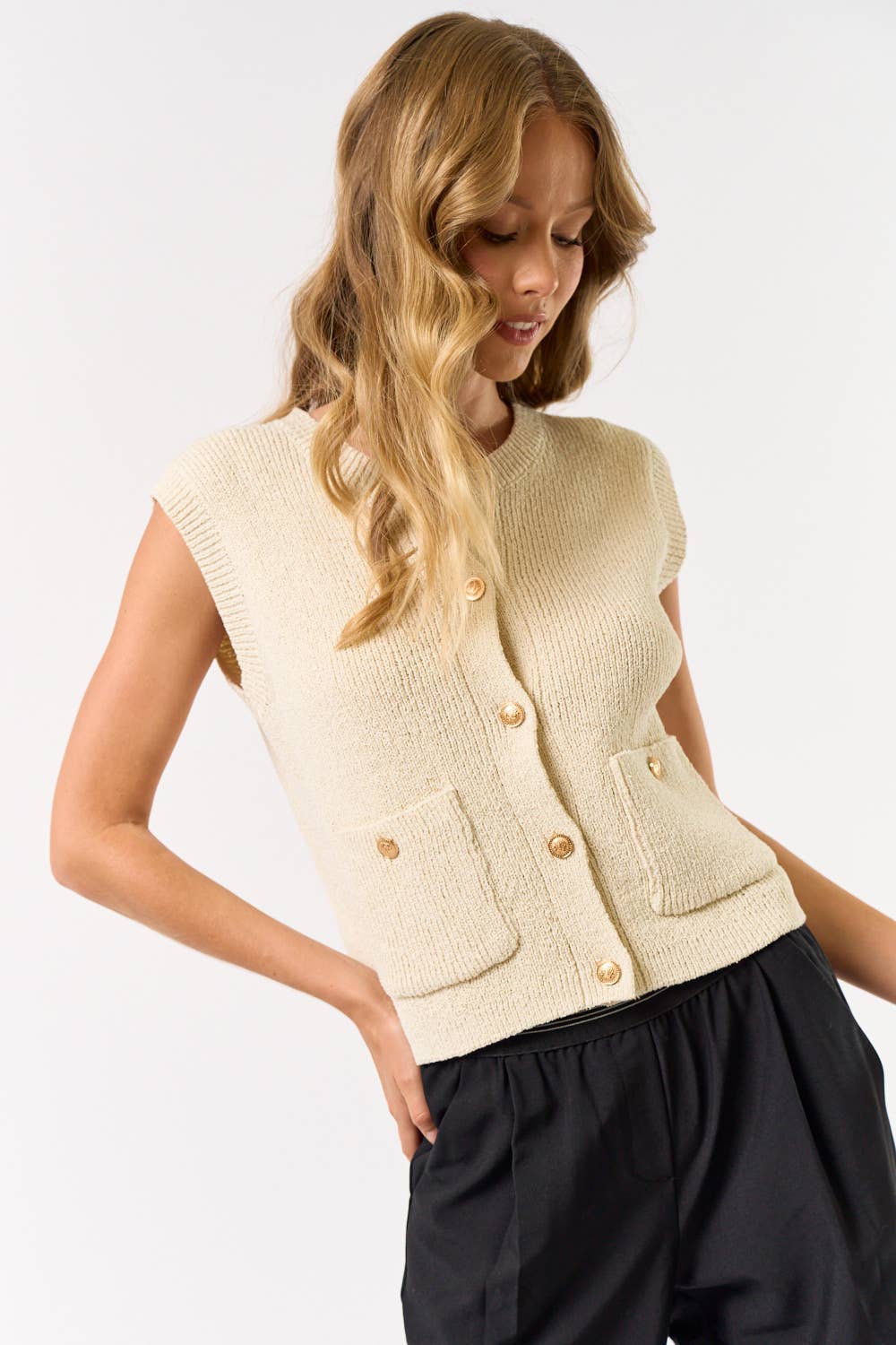 Cameron Gold button vest