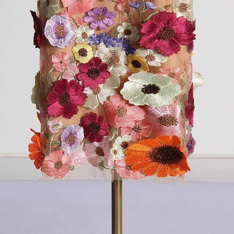 Stella Floral Embroidered Midi Dress
