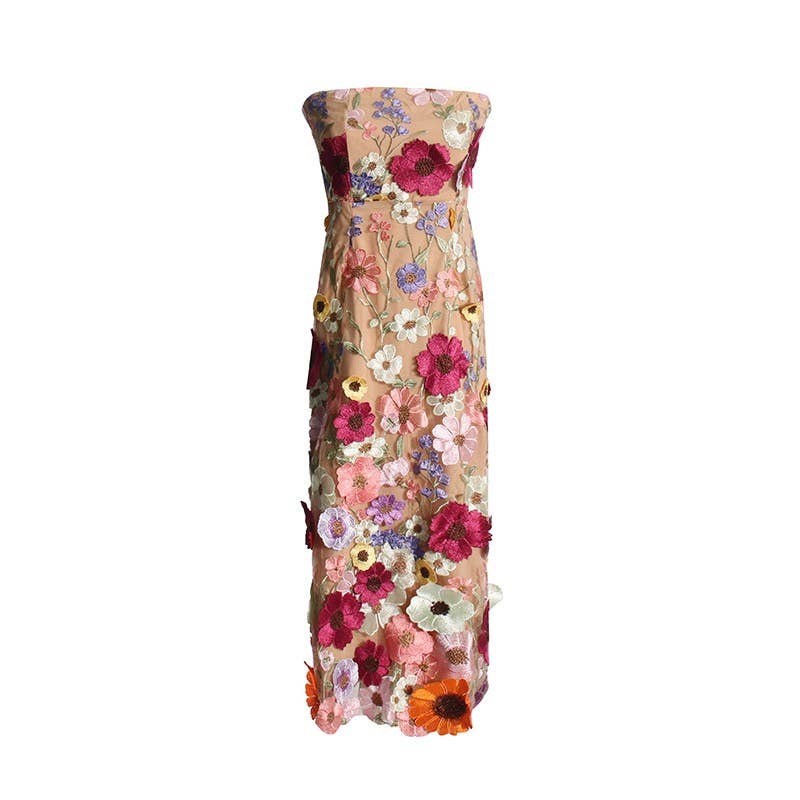 Stella Floral Embroidered Midi Dress