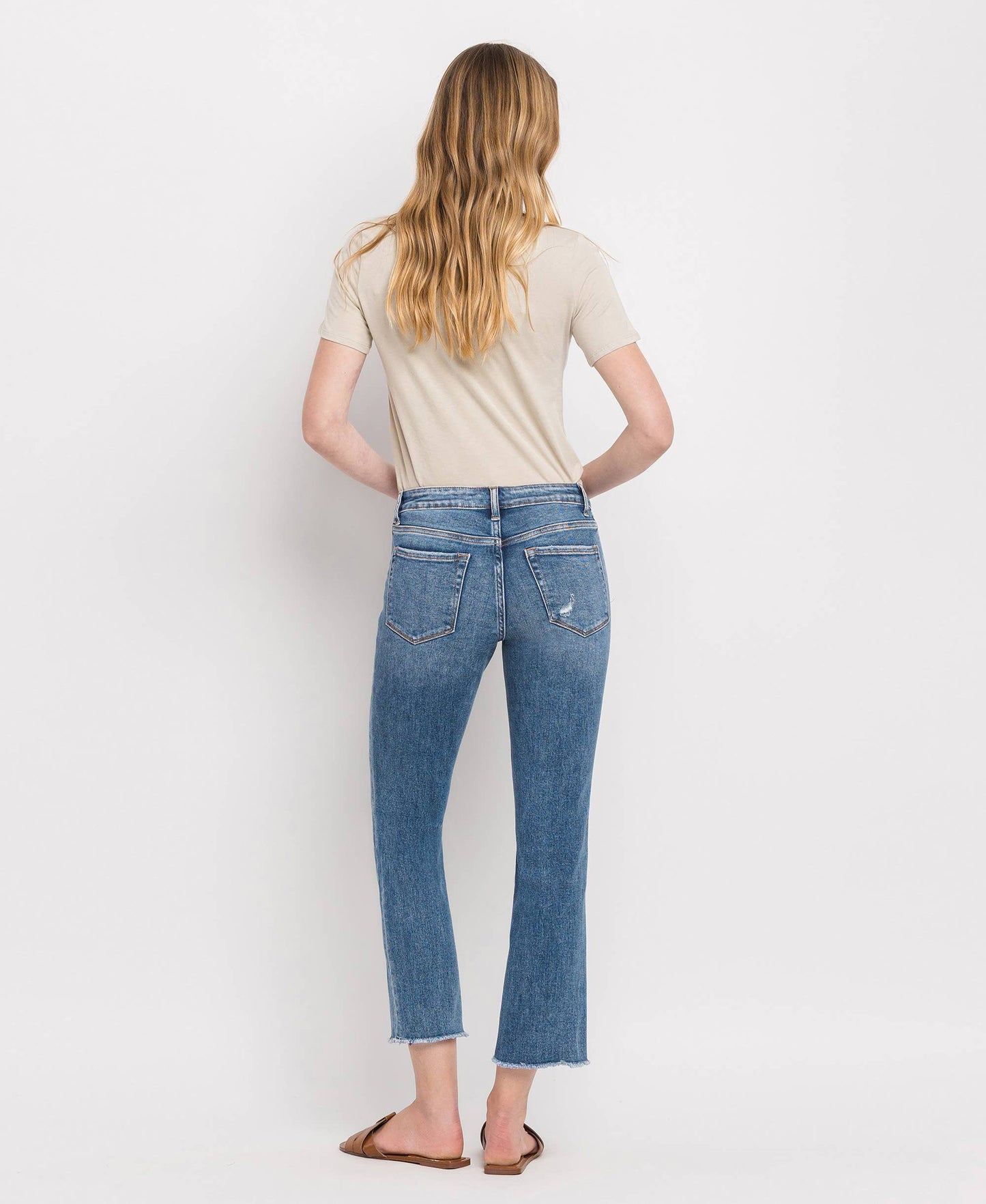 Harley RISE RAW HEM CROP STRAIGHT JEANS