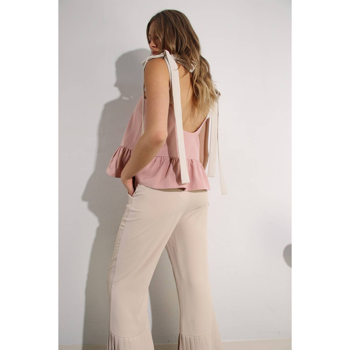 Ruffle Crop Top - Tie Design