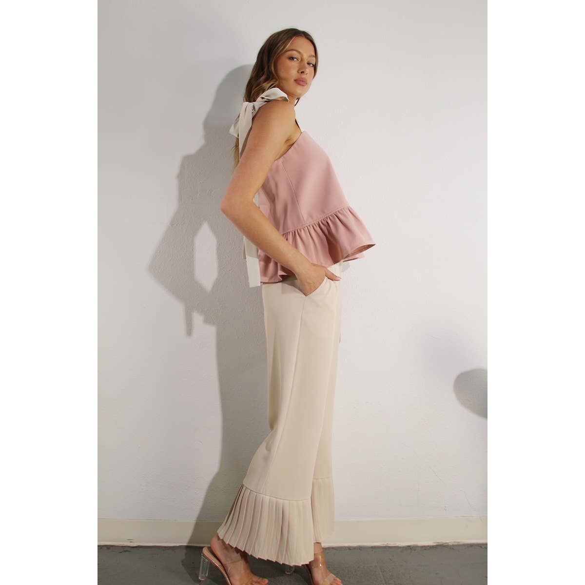 Ruffle Crop Top - Tie Design