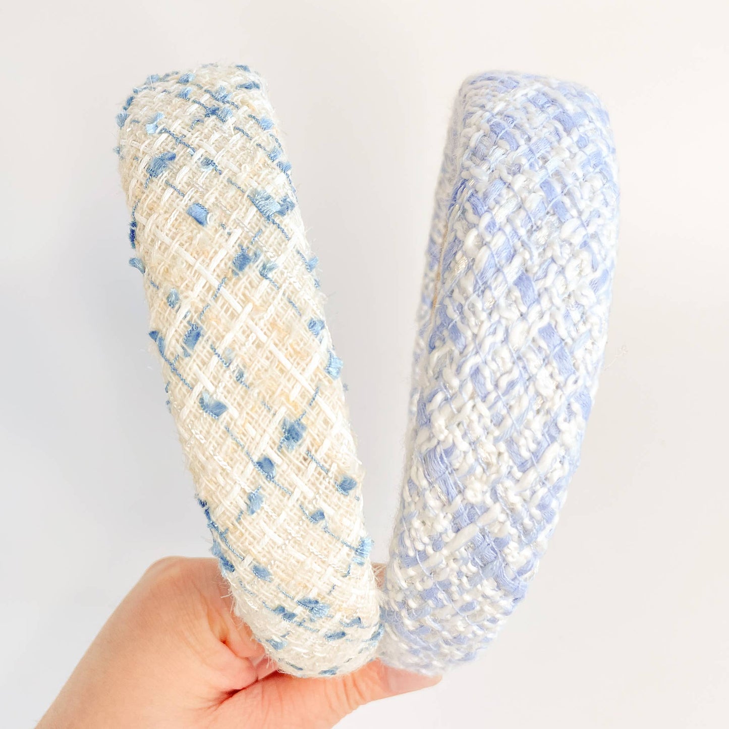 Coastal Blue Tweed Padded Knot Headband
