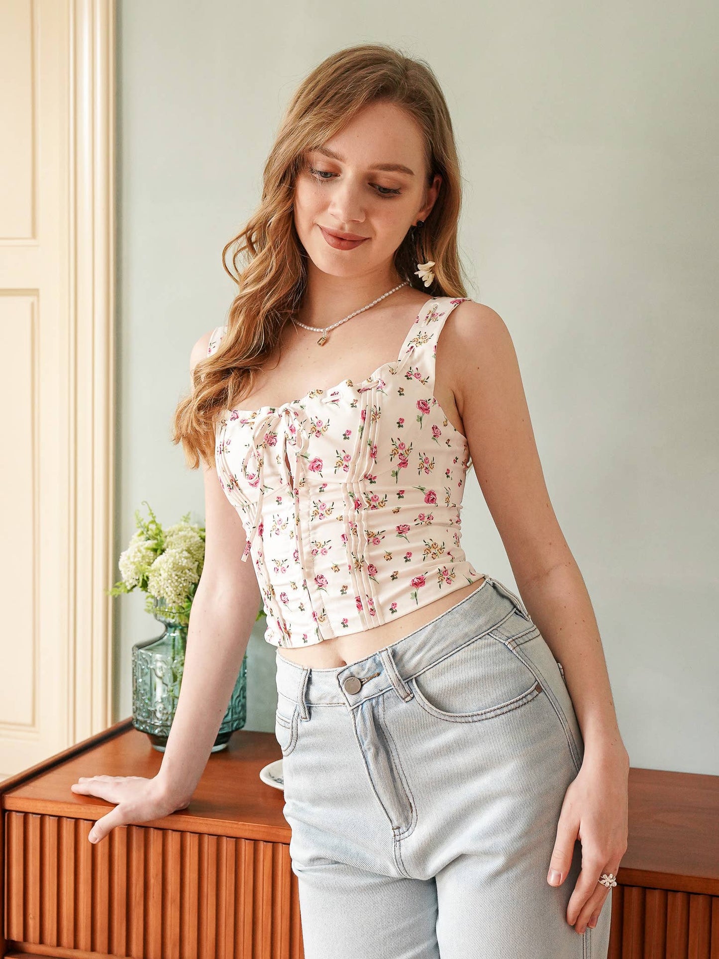 Floral Sweetheart Corset Top