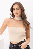 Cleo Knit Chocker Cropped Top