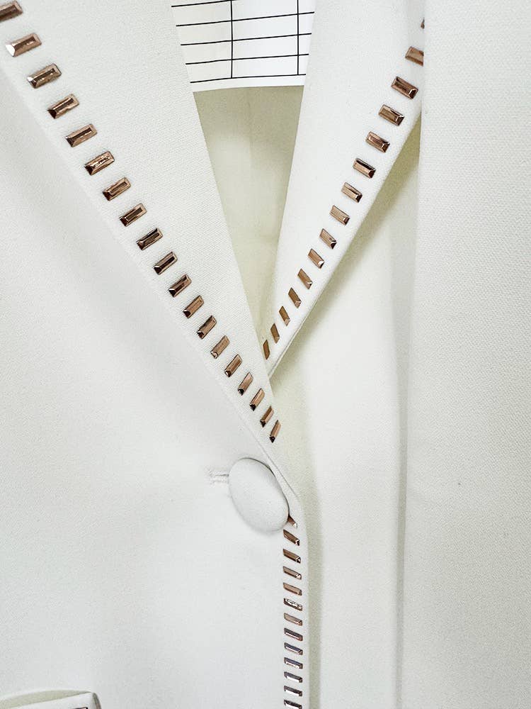 Elisa Diamond-Trim Suit Set