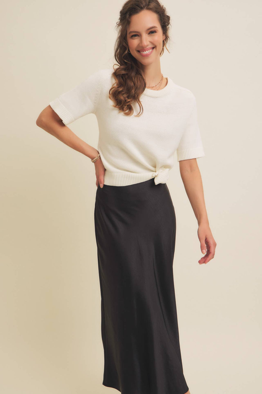 Victoria satin skirt