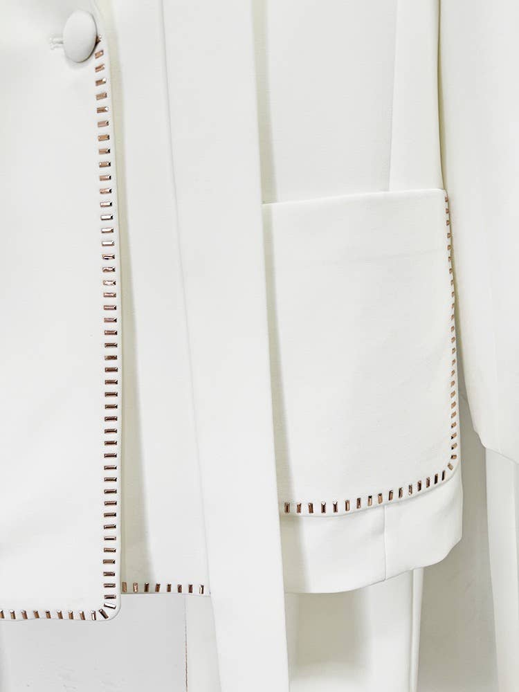 Elisa Diamond-Trim Suit Set