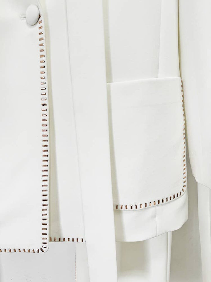 Elisa Diamond-Trim Suit Set