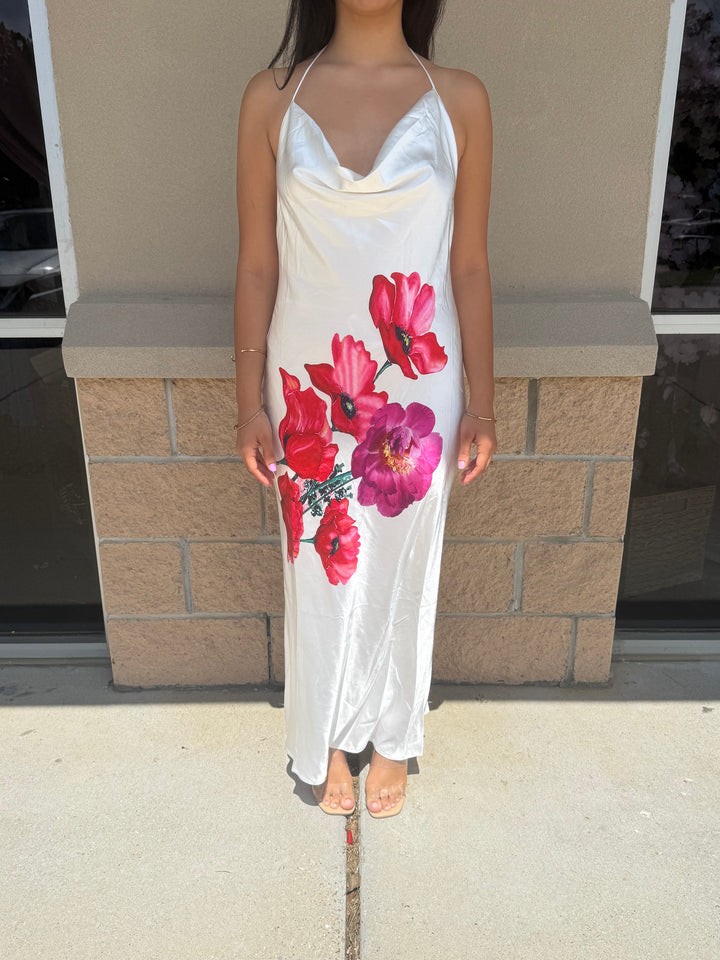 Camila red flower dress