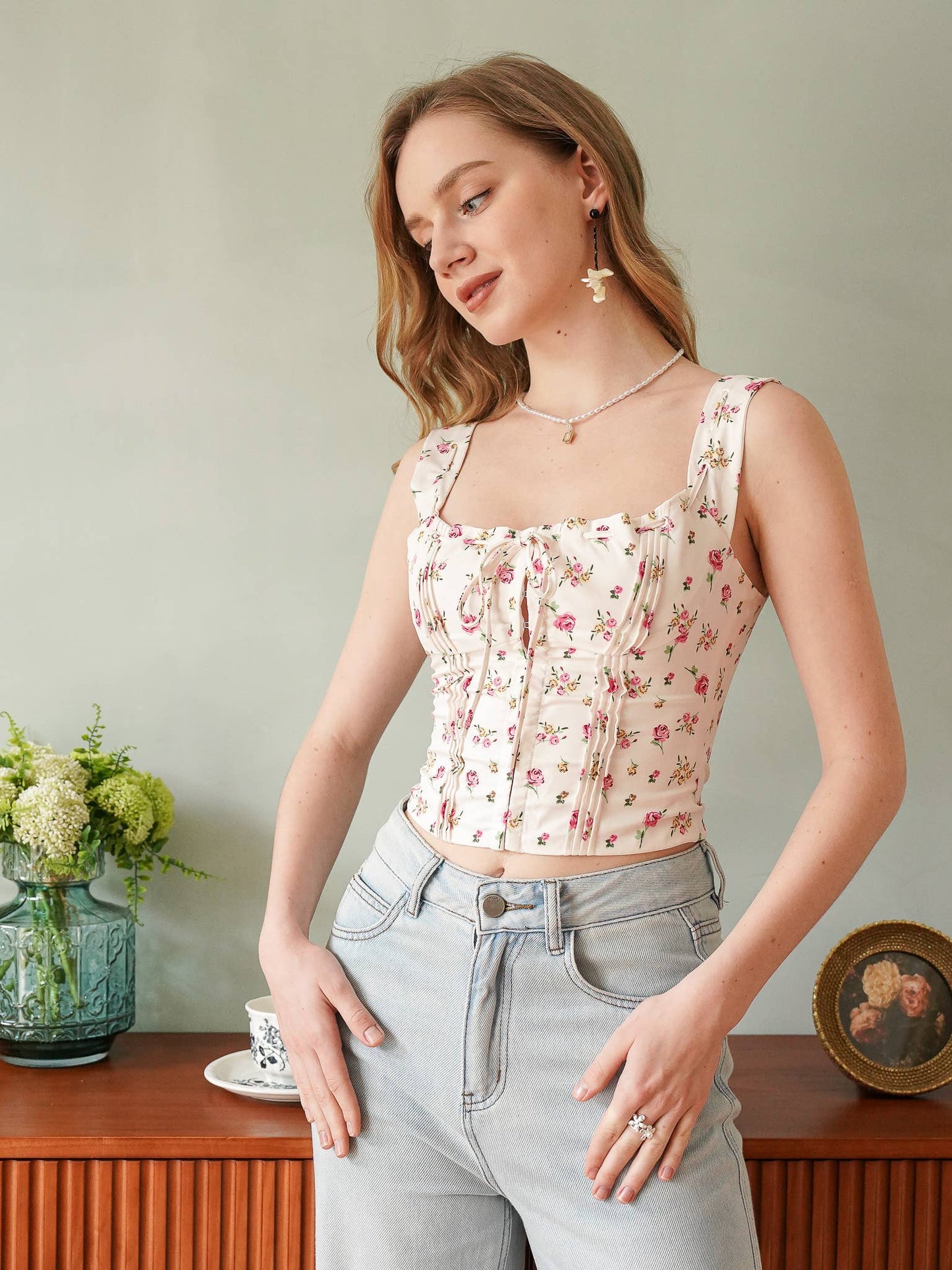 Floral Sweetheart Corset Top