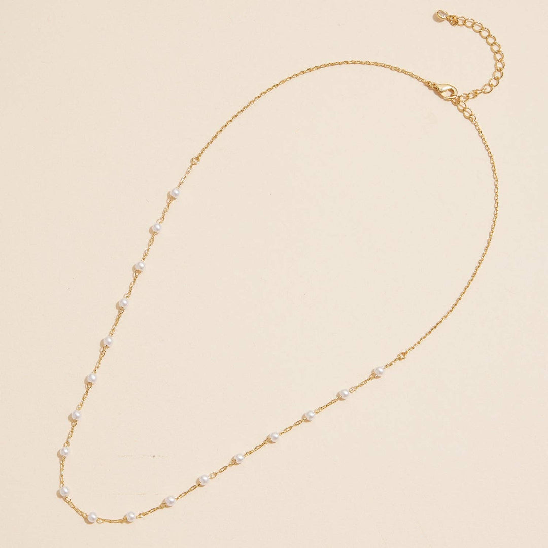 2mm Classic Pearl Link 18K Gold Dipped Necklace