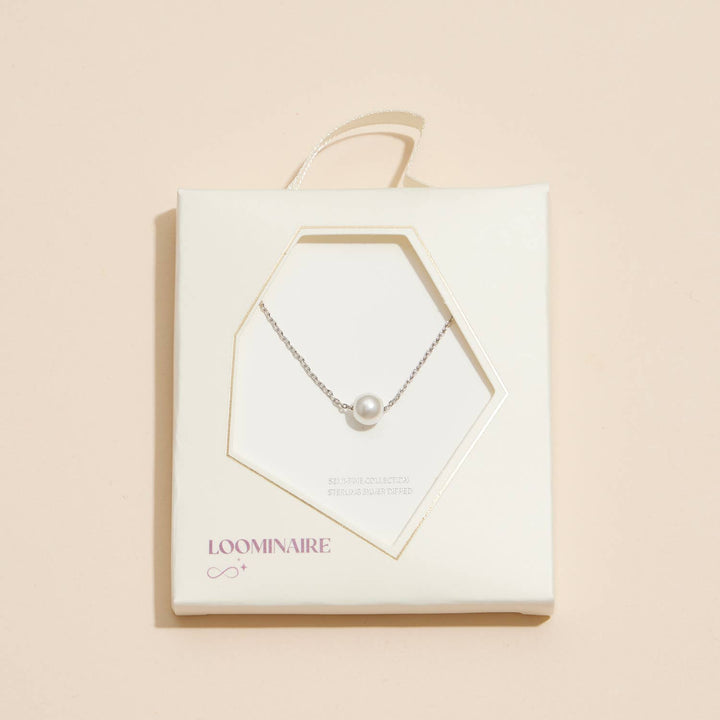 6mm Classic Pearl Charm 18K Gold Dip Necklace