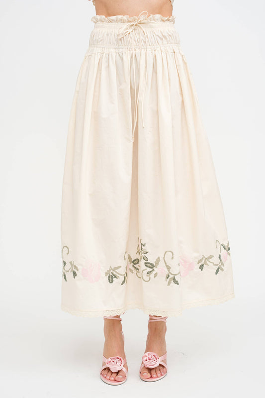 SIVAN CREAM SKIRT