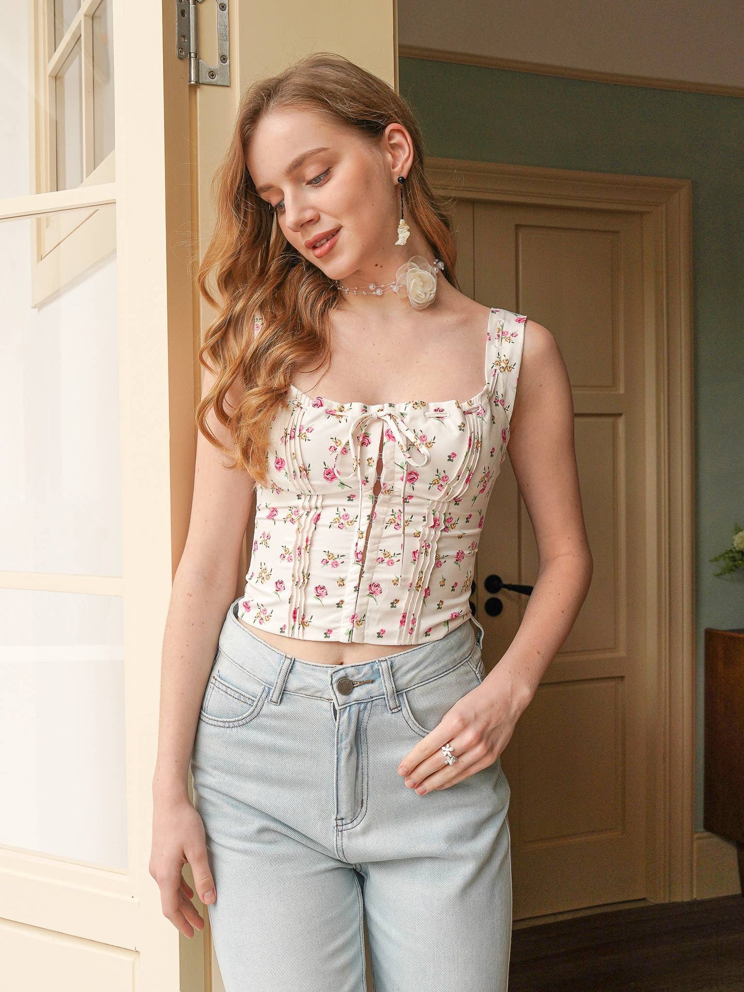 Floral Sweetheart Corset Top