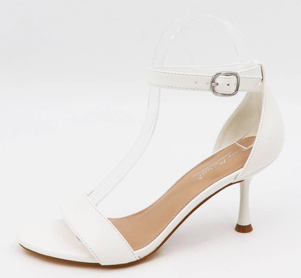 Anne Michelle JOY-21 Women Low Heel Ankle Strap Prom Sandals