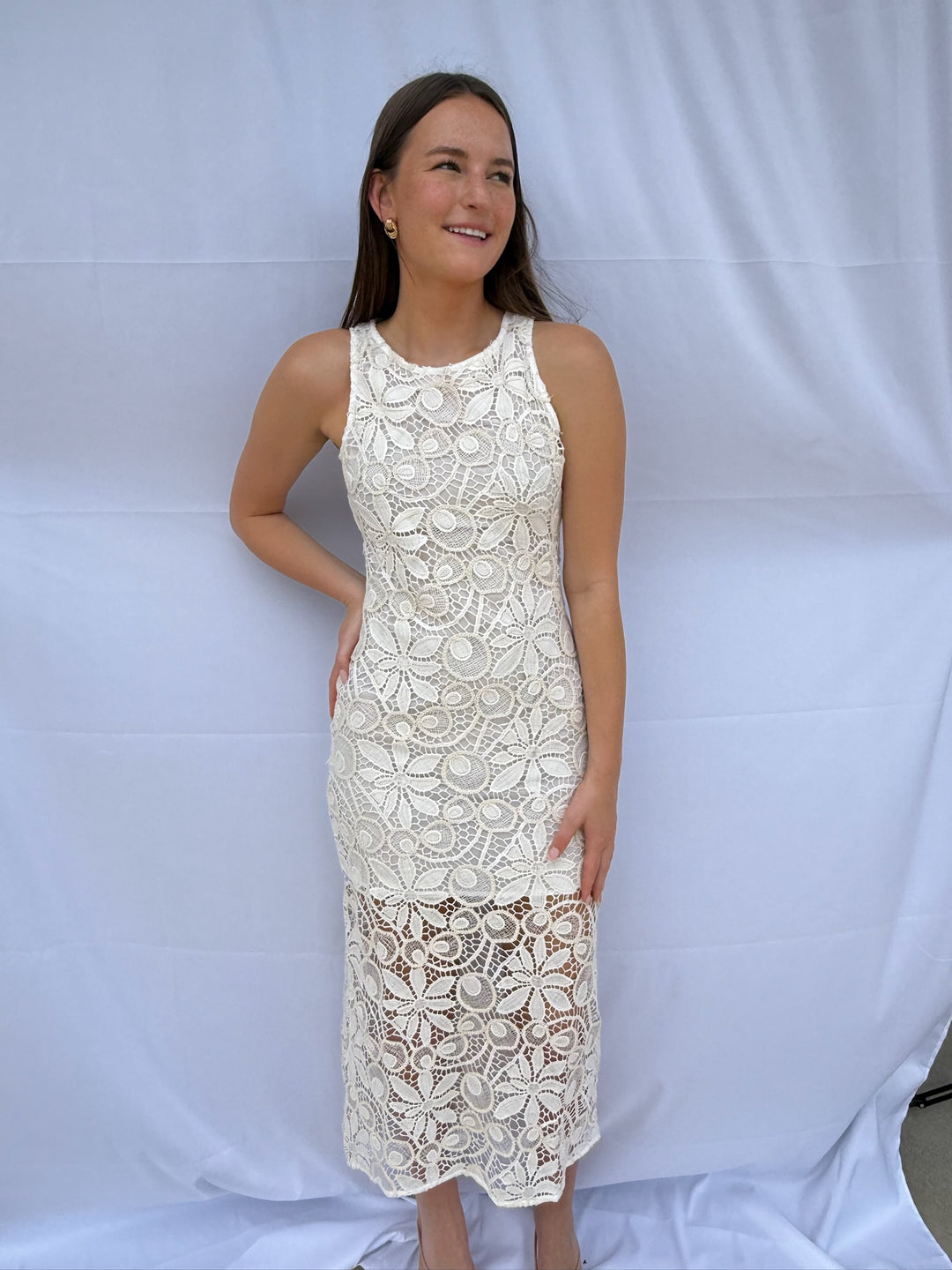 Kai white lace dress