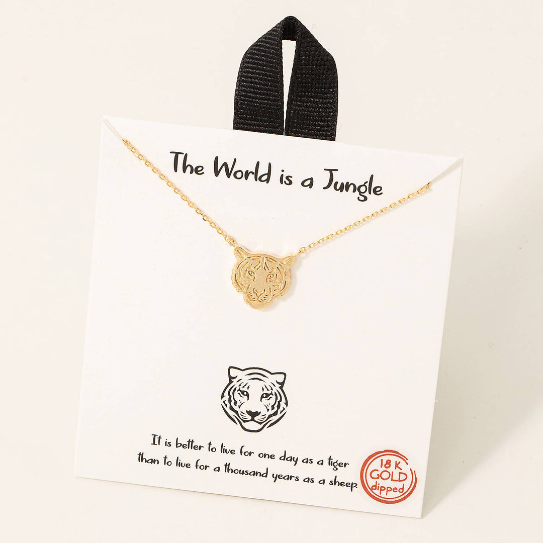 Tiger Head Pendant Necklace