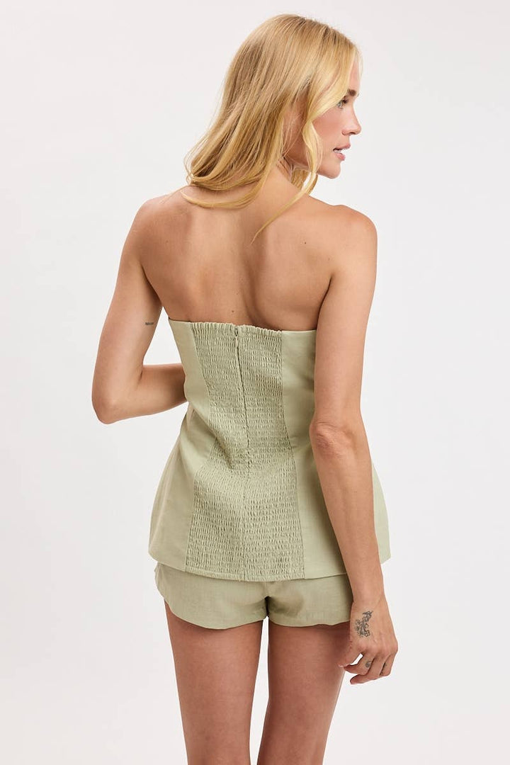 Olive Linen Top